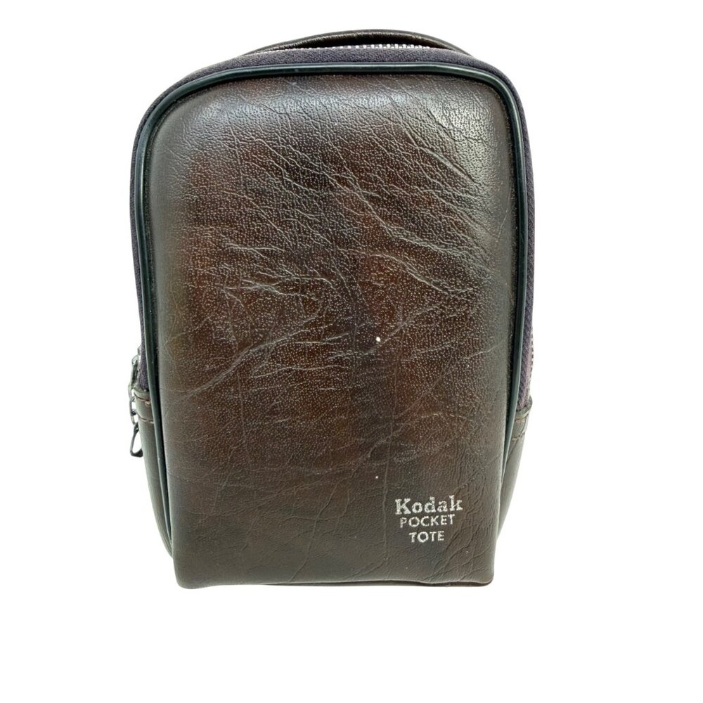 Vintage Kodak Camera Case Pocket Tote - Brown Leather w/ Belt Clip